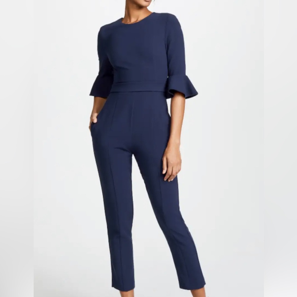 Black Halo Brooklyn Jumpsuit in Pacific Blue, size 8